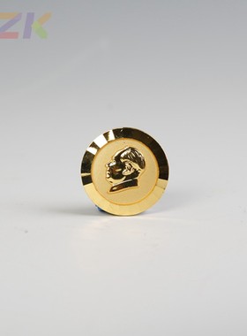 主席24K镀金像章纪念章 毛爷爷胸章徽章 红色收藏品 直径1.8CMb8