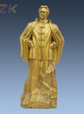 40cm 62cm主席黄铜青年像 毛爷爷青年时期黄铜摆件b7