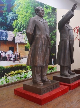 183cm毛主席紫铜风衣像 校园广场公园伟人摆件 紫铜雕像大摆件b3