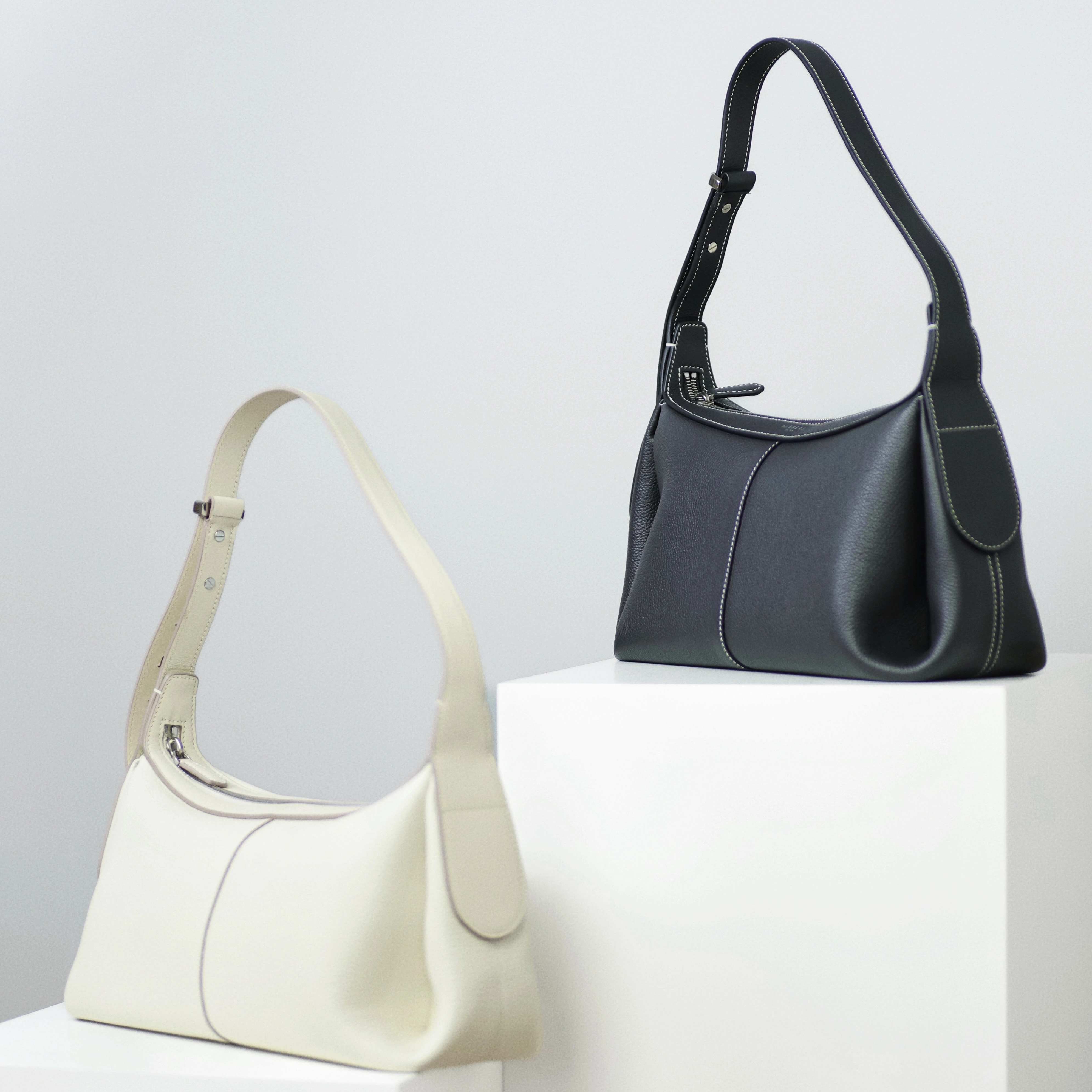 HIBBERS新品【双耳hobo】真皮女士斜挎手提腋下HOBO包