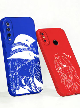 伊蕾娜适用小米9魔女之旅9 Pro 9SE 8线稿Civi 2/1S简约MIX3/2/2s cc9e/CC9 Pro黑鲨4深蓝中国红色手机壳透明