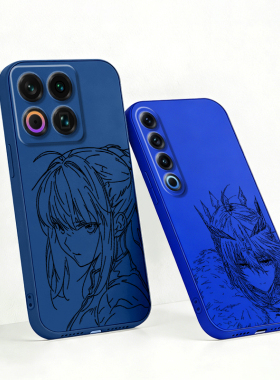 Fate适用魅族22 saber套22 21 Pro 20 18 18S 18X 17定制FGO Note16 Pro阿尔托莉雅努比亚深蓝宝石蓝色手机壳