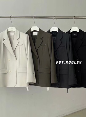 FST 西装外套女秋季新款休闲小个子高级感马吉拉刺绣西服上衣9377