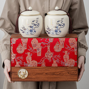 高档茶叶包装盒空盒子半斤装陶瓷密封罐红茶绿茶礼品盒空盒高级感