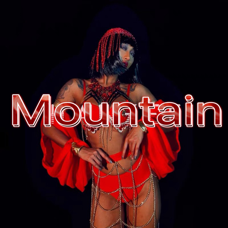 定制酒吧夜店红色新年国庆异域风情印度金色流苏演出服