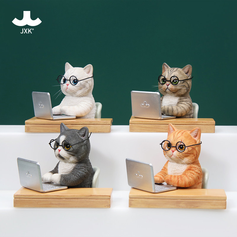 JXK摸鱼猫上班猫模型手办摆件