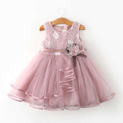 Summer girls' Princess Dress sleeveless patchwork lace skirt