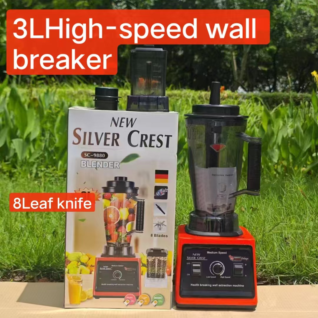 跨境出口商用双杯3升破壁机大容量8000W多功能豆浆机料理机榨汁机