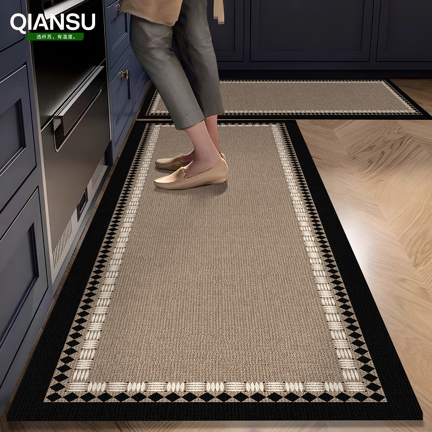 厨房地垫防滑防油免洗可擦地毯吸水脚垫专用复古垫子新款耐脏定制,居家布艺,厨房地垫,淘宝优惠券,粉丝福利购,淘宝优惠卷