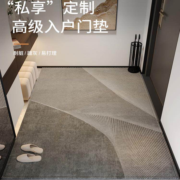 入户门地垫进门地毯新款耐脏免洗门口脚垫客厅大门高级灰色可裁剪