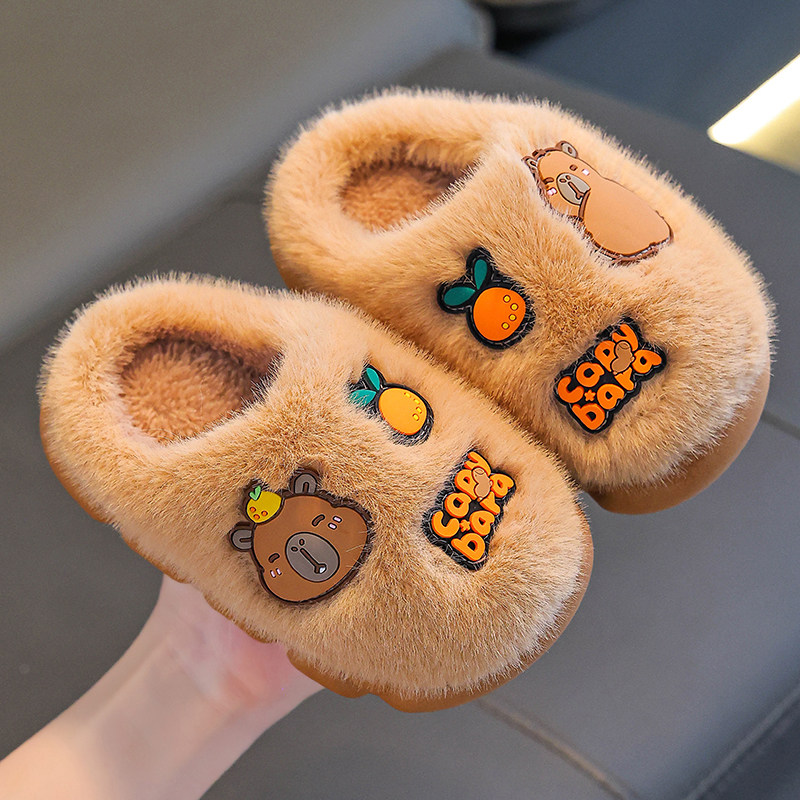 卡皮巴拉儿童棉拖鞋男童冬季卡通可爱防滑室内亲子女宝宝毛毛拖鞋,童鞋/婴儿鞋/亲子鞋,儿童棉拖鞋,淘宝优惠券,粉丝福利购,淘宝优惠卷