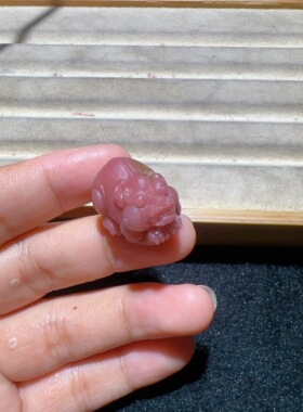 天然盐源玛瑙精工貔貅双色俏色