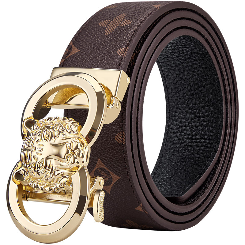 英皇保罗皮带气质时尚新款虎头真皮自动扣腰带休闲百搭潮男裤腰带
