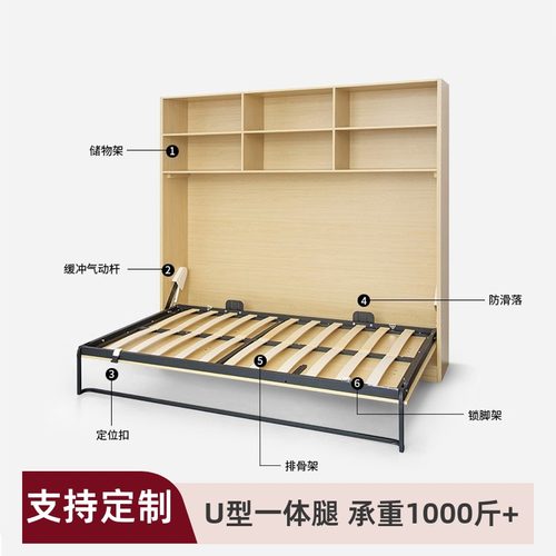 U型一体腿下翻床五金配件可定制
