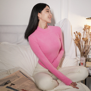 长袖 女秋内搭洋气保暖加厚修身 T恤 阳离子发热半高领打底衫 月影集