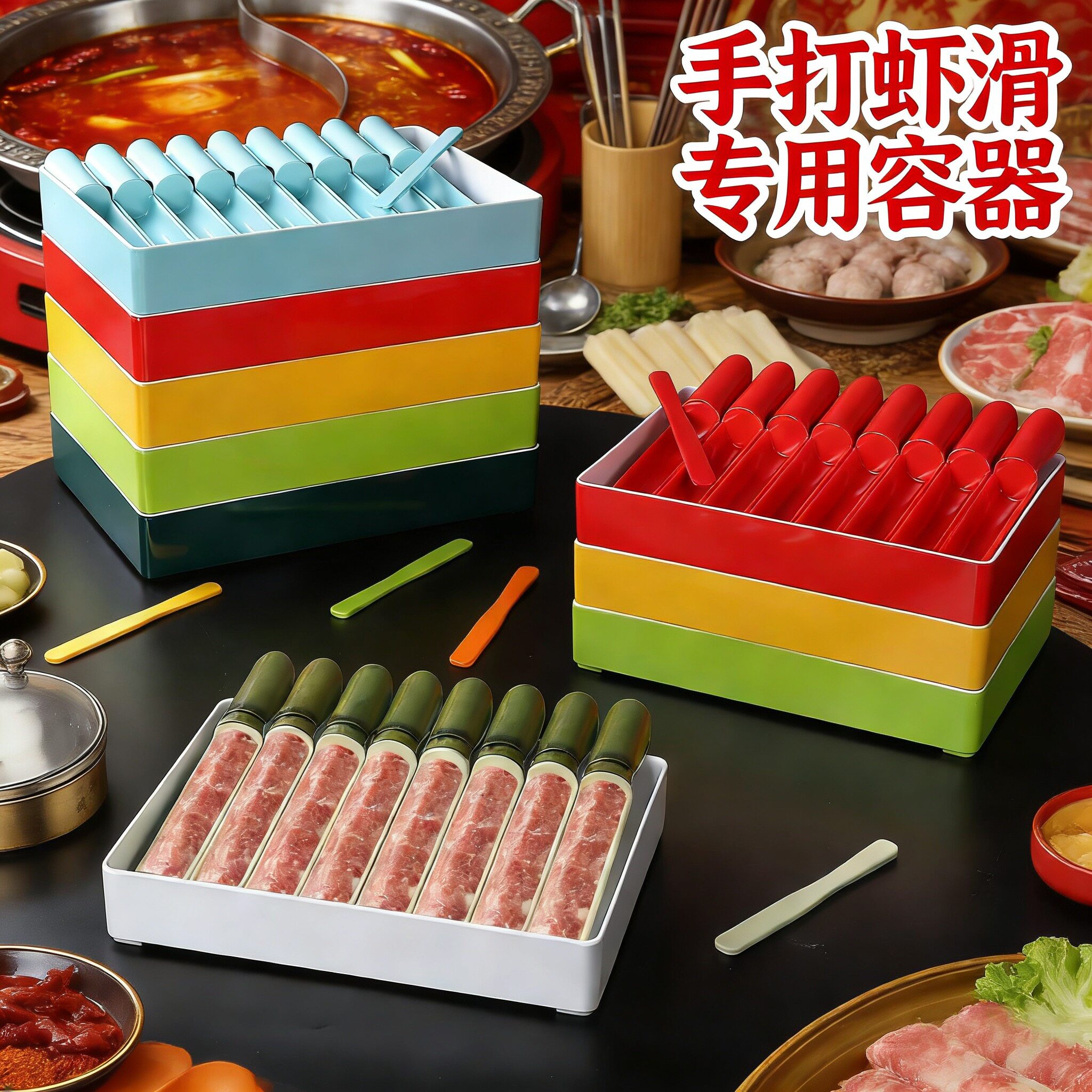 自助火锅店虾滑制作器肉丸鱼丸盘