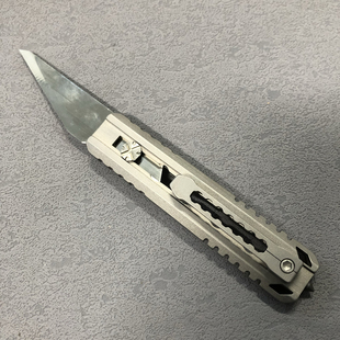 无极 钛合金tc21数控线切割美工刀刀架EDC 重型壁纸刀 不锈钢刀片