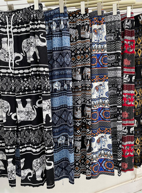 Women Wide Leg Palazzo Pants 大象阔腿裤女东南亚泰国沙滩裤女