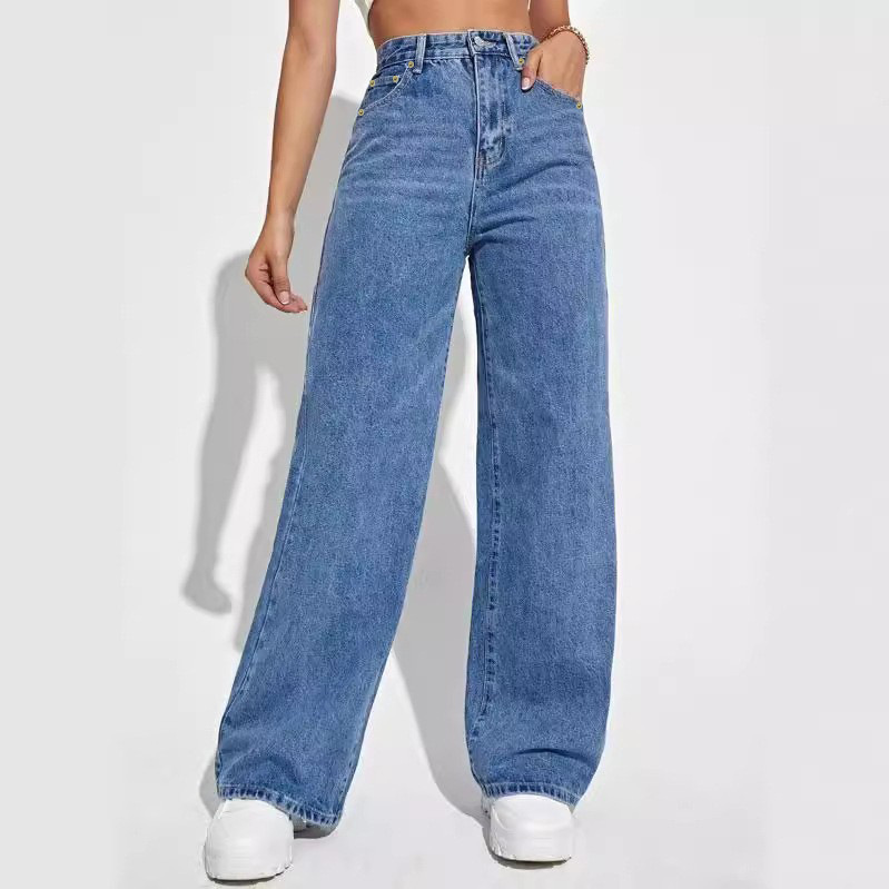 Wide Leg Jeans Women High Waisted Straight Leg Jeans牛仔裤女