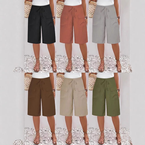 Women  Shorts Loose Comfy Drawstring Lounge Bermuda Shorts