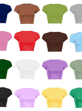 Crop Tops for Women Workout Tops Trendy Summer Basic Shirts