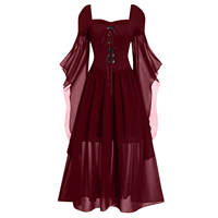Renaissance Costume Women Halloween Medieval Witch Dress thumbnail 4