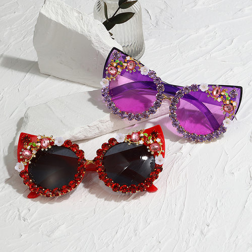 Sunglasses for Women Cat Eye bling rhinestone Sun Glasses