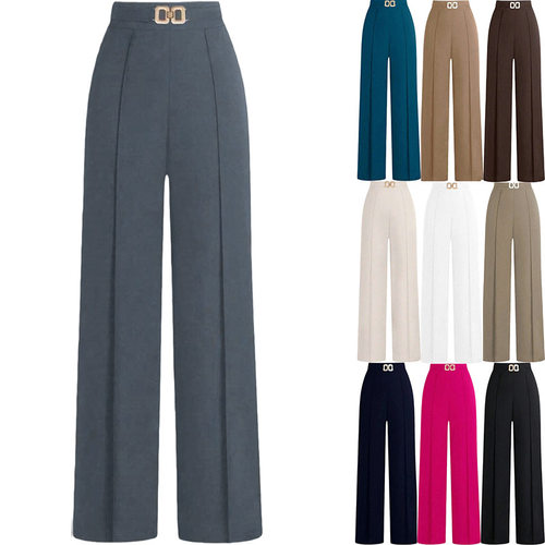 Wide Leg Dress Pants for Women Pull On Stretchy Work Pants