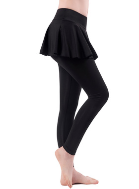Women Tennis Skirted Leggings Capris Yoga Leggings Skirts