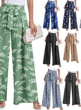 Wide Leg Palazzo Pants for Women欧美跨境亚马逊女式阔腿休闲裤