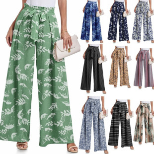 Wide Leg Palazzo Pants for Women欧美跨境亚马逊女式阔腿休闲裤