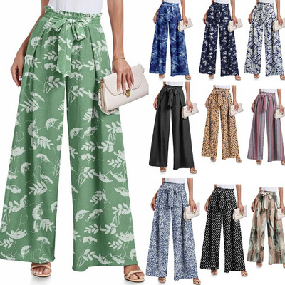 Wide Leg Palazzo Pants for Women欧美跨境亚马逊女式阔腿休闲裤