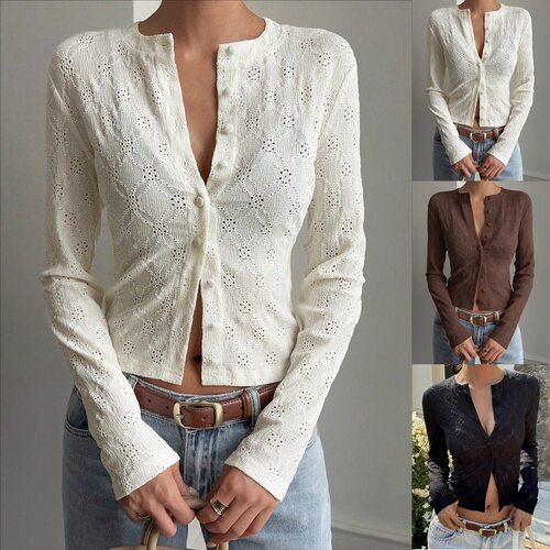 Button Down Up Cardigan Sweaters for Women Long Sleeve Shirt