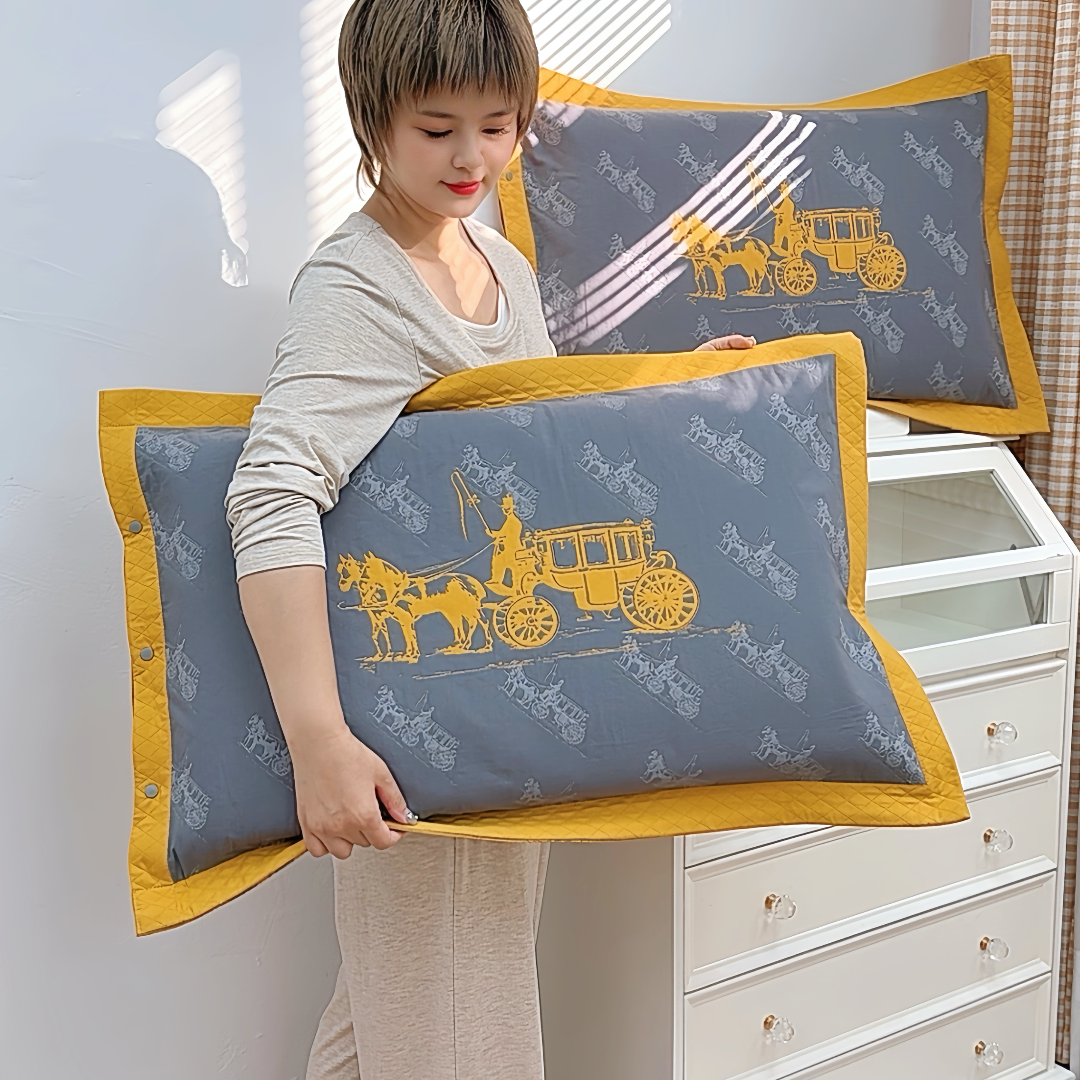 纯棉纱布枕套一对全棉