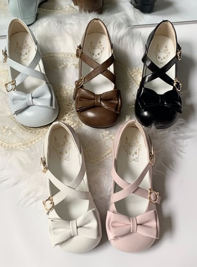 喵小圆现货 原创百搭可爱洛丽塔lo鞋低跟圆头lolita鞋娃娃大头鞋