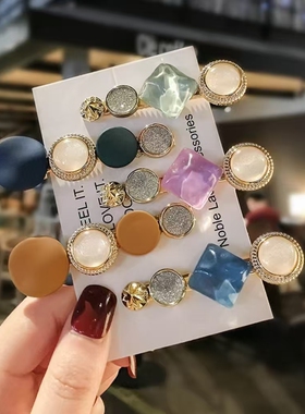 韩版马卡龙复古发夹后脑勺发卡女网红简约一字夹刘海夹小清新发饰