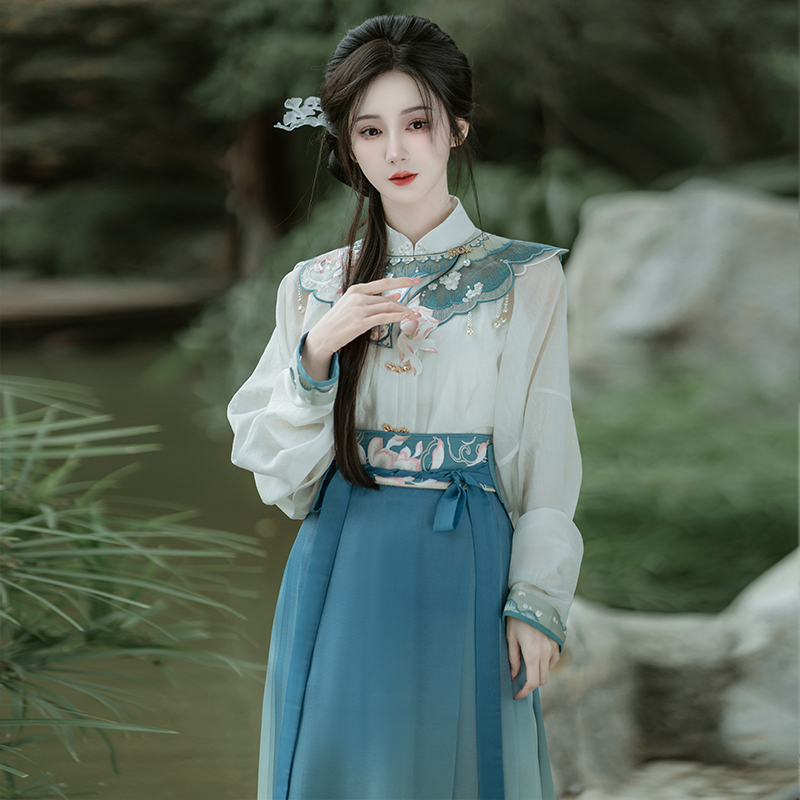 钟灵毓秀【超值断码清仓】   风荷举 新中式女装国风汉元素套装裙