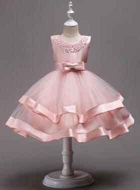 baby girl satin princess dress little host performance dress