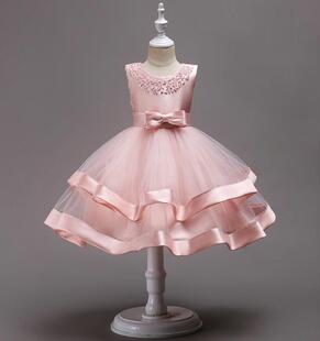princess satin girl performance little host dress baby