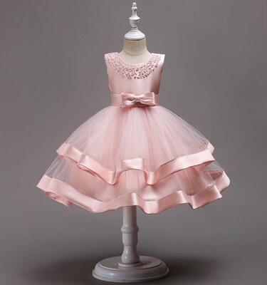 baby girl satin princess dress little host performance dress