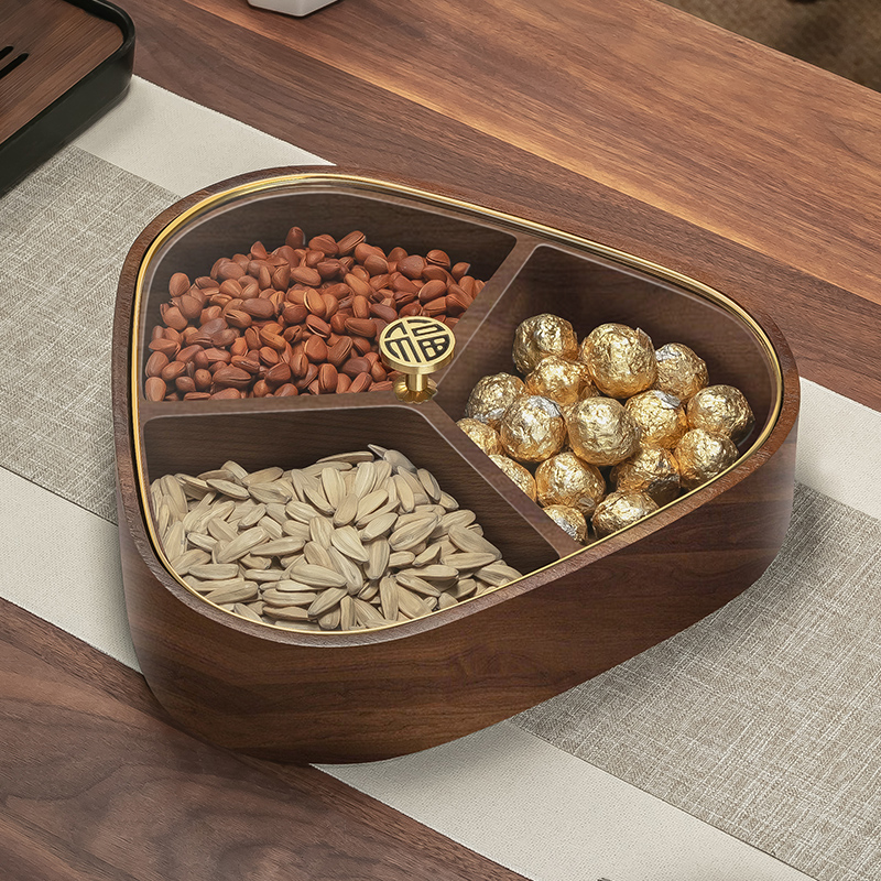 干果盘带盖零食糖果坚果收纳盒