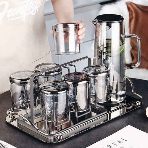 风玻璃杯北欧烟灰水杯现代简约家庭杯子客厅茶杯杯具套装