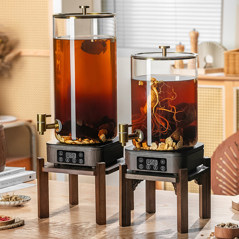 大容量玻璃煮茶桶熬中药煎药机商用泡茶壶加热电陶炉养生壶冷水壶