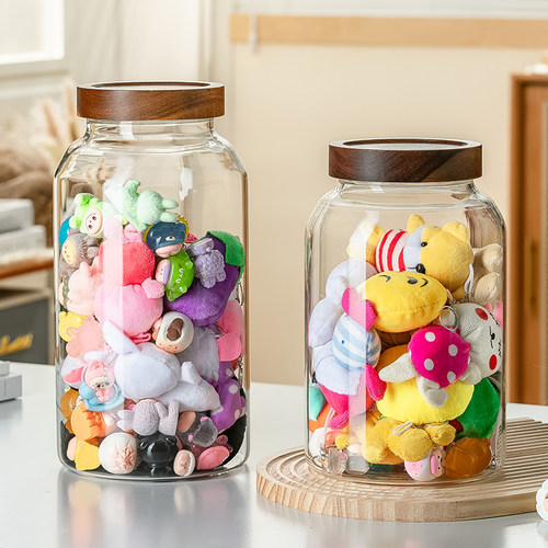 防尘防潮玻璃手办萌粒公仔收纳盒