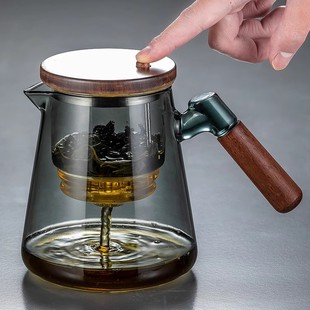 一键茶水分离杯泡茶神器全玻璃内胆耐热大容量 飘逸杯泡茶壶按压式