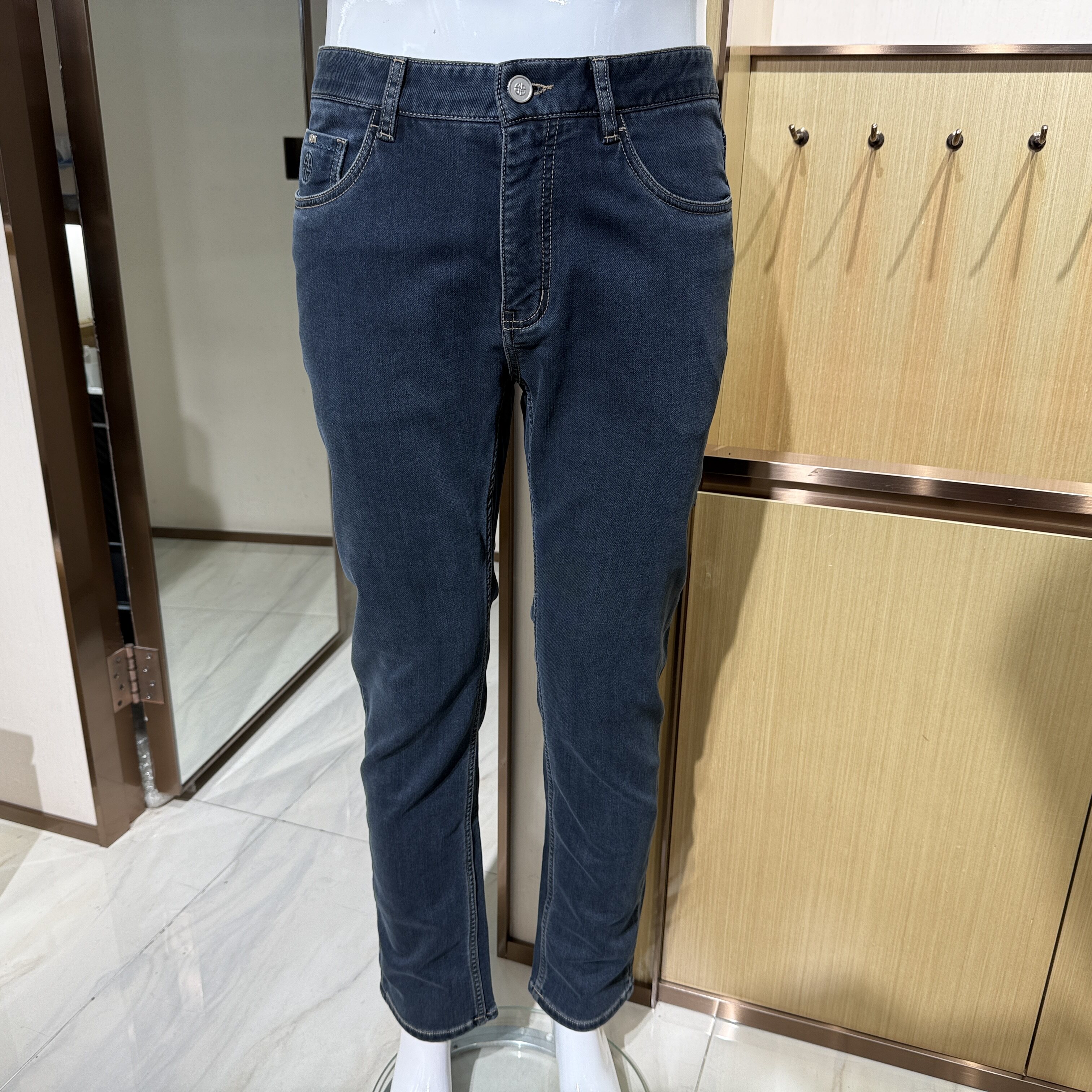 卡尔丹顿专柜正品新款男装牛仔裤直筒裤KEBW42315NA