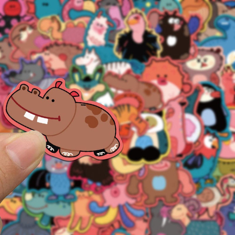 复古可爱动物园贴纸100张行李箱笔记本电脑手机手账头盔装饰防水,3C数码配件,笔记本个性小贴纸,淘宝优惠券,粉丝福利购,淘宝优惠卷