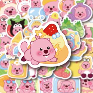 小海狸露比贴纸204张loopy可爱行李箱手机diy手账笔记本电脑装 饰