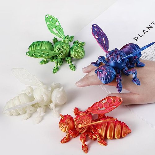 3D打印赛博朋克机械甲黄蜂模型手办翅膀关节可动摆件儿童蜜蜂玩具