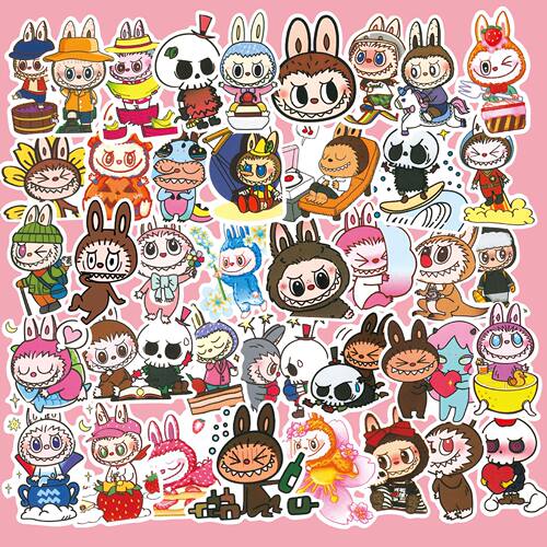 手账拉布布卡通Labubu贴纸可爱1